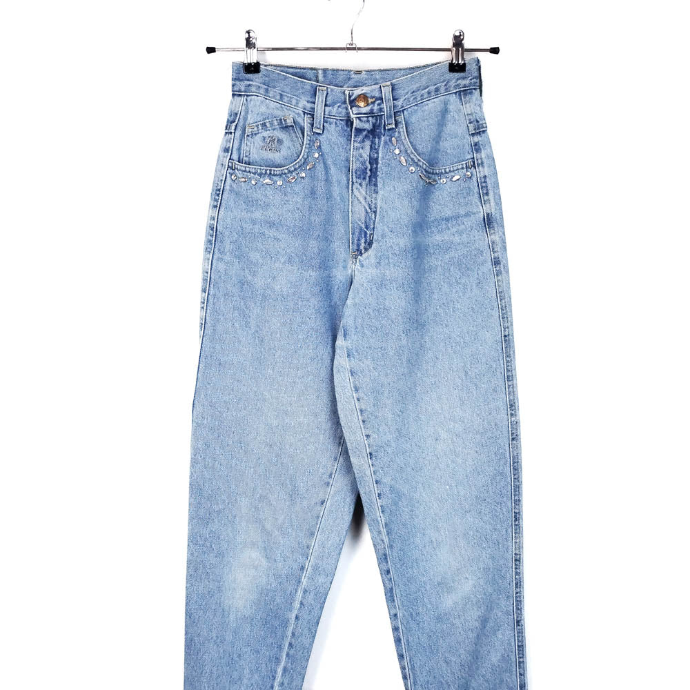 VIN-TR-32595 Vintage denim ψηλόμεσο παντελόνι S