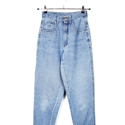 VIN-TR-32595 Vintage denim ψηλόμεσο παντελόνι S