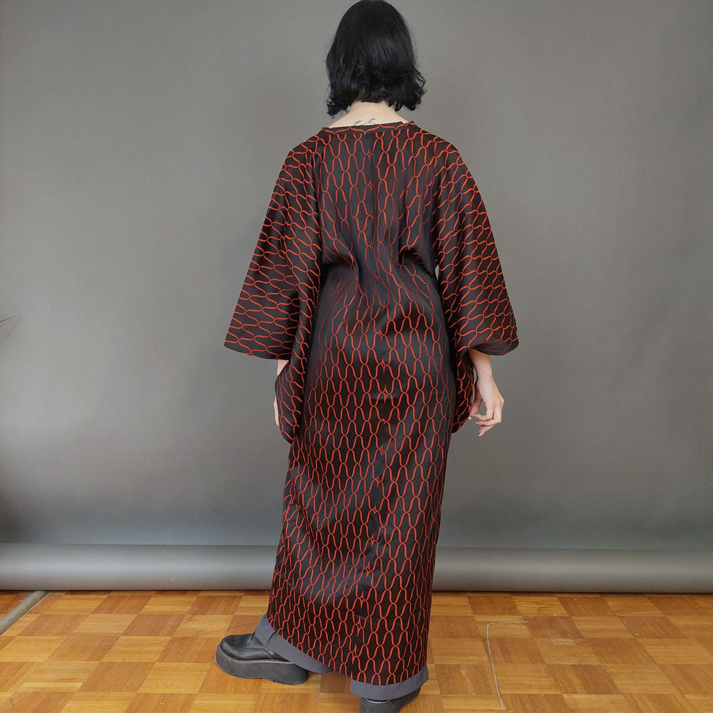 VIN-JAP-26711 Vintage ιαπωνικό κιμονό αυθεντικό Free size