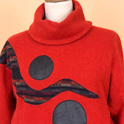 VIN-KNIT-35693 Vintage πλεκτή μοχέρ μπλούζα Pierre Cardin 90's style M