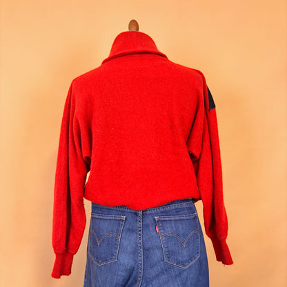 VIN-KNIT-35693 Vintage πλεκτή μοχέρ μπλούζα Pierre Cardin 90's style M