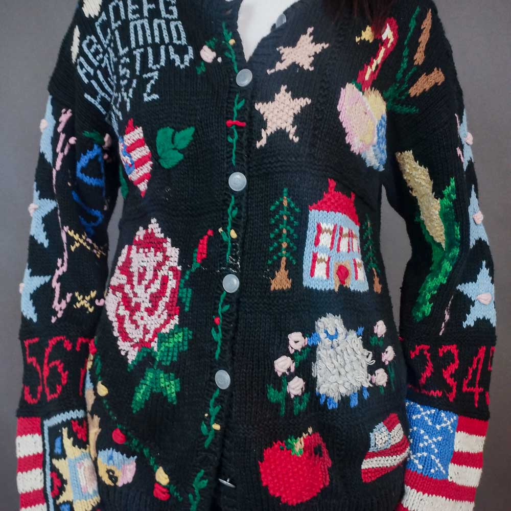 VIN-KNIT-33436 Vintage πλεκτή ζακέτα M