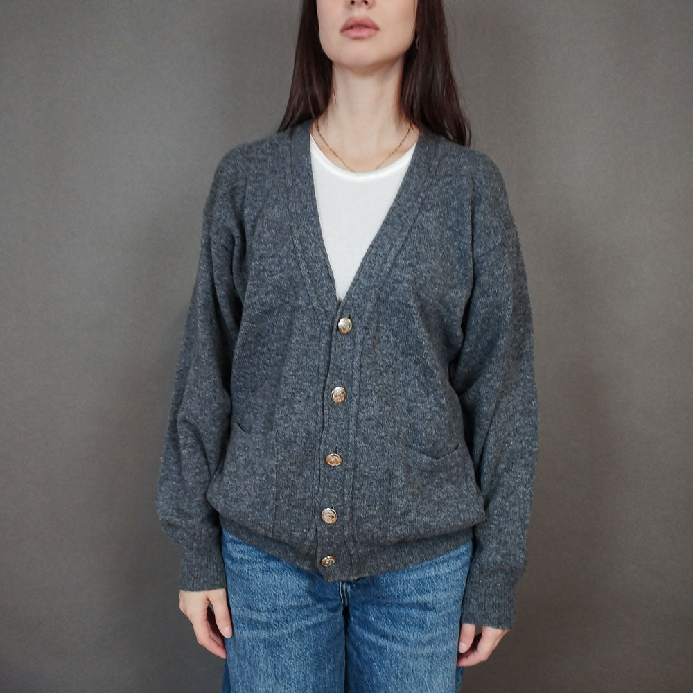 VIN-KNIT-33322 Vintage μάλλινη ζακέτα M-L