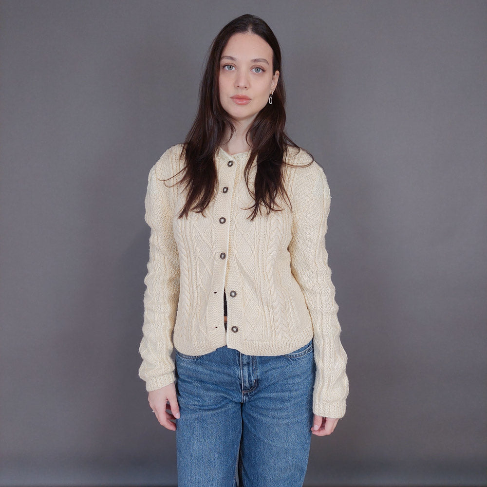 VIN-KNIT-33257 Vintage πλεκτή ζακέτα S