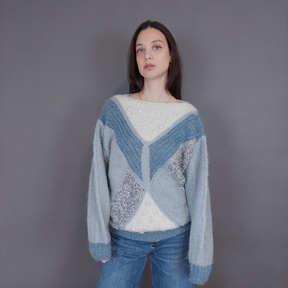 VIN-KNIT-33256 Vintage πλεκτή μπλούζα L