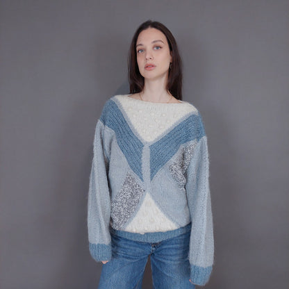 VIN-KNIT-33256 Vintage πλεκτή μπλούζα L