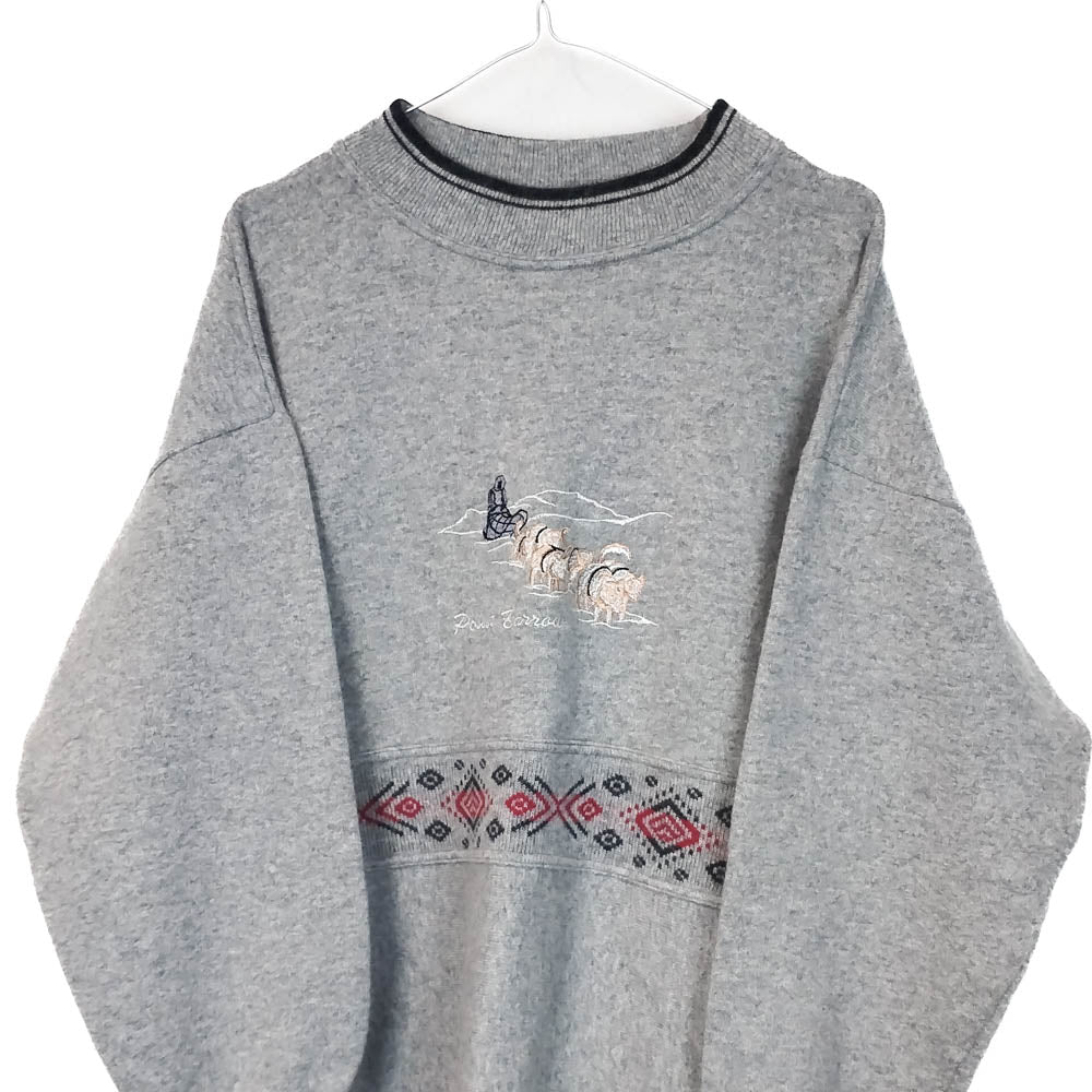 VIN-KNIT-33201 Vintage πλεκτή μάλλινη μπλούζα unisex S-M