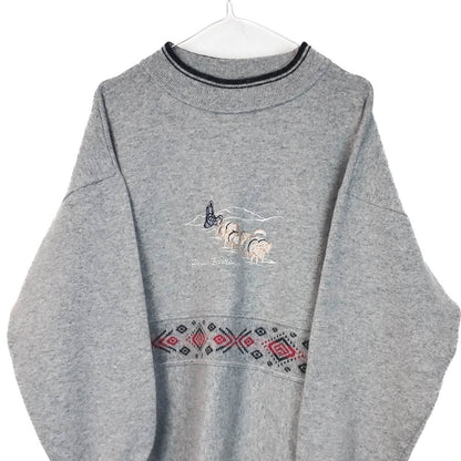 VIN-KNIT-33201 Vintage πλεκτή μάλλινη μπλούζα unisex S-M