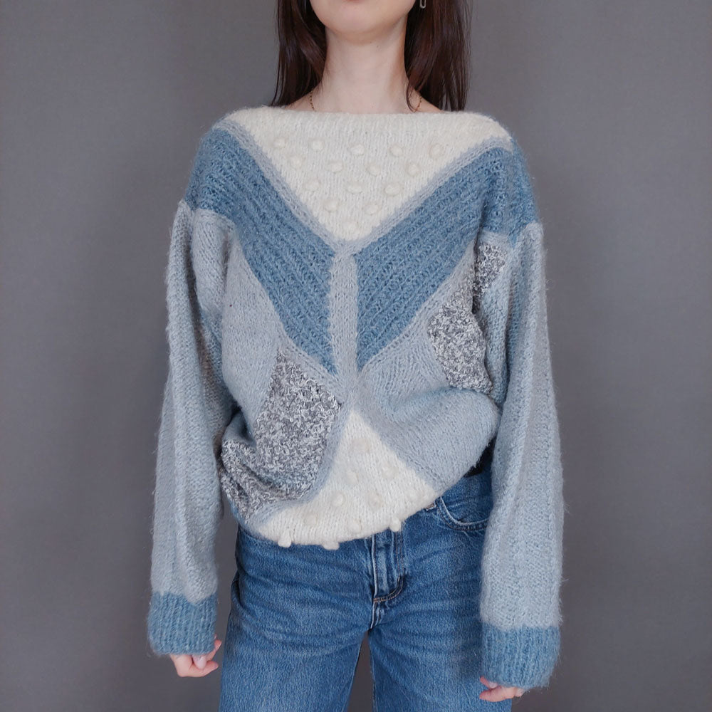 VIN-KNIT-33256 Vintage πλεκτή μπλούζα L