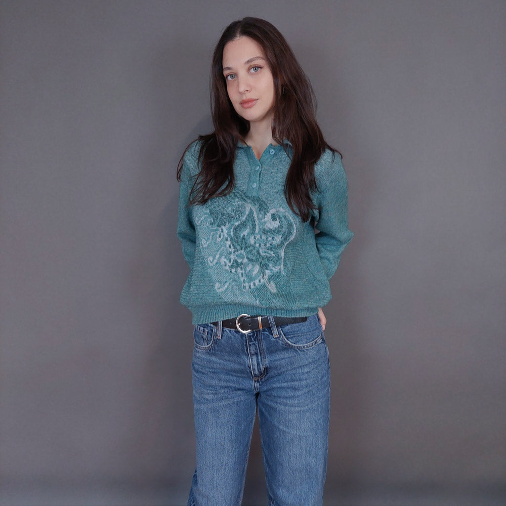 VIN-KNIT-33255 Vintage πλεκτή μπλούζα S