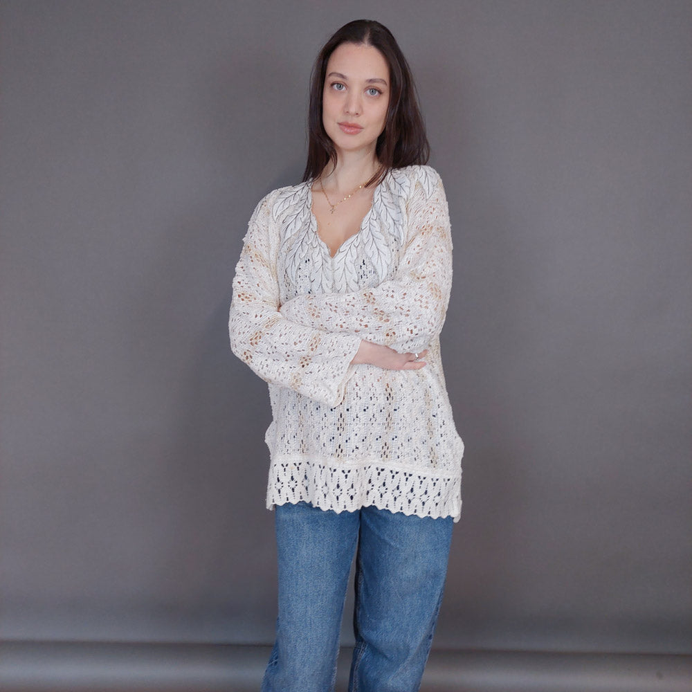 VIN-KNIT-33254 Vintage πλεκτή μπλούζα L-XL