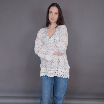 VIN-KNIT-33254 Vintage πλεκτή μπλούζα L-XL