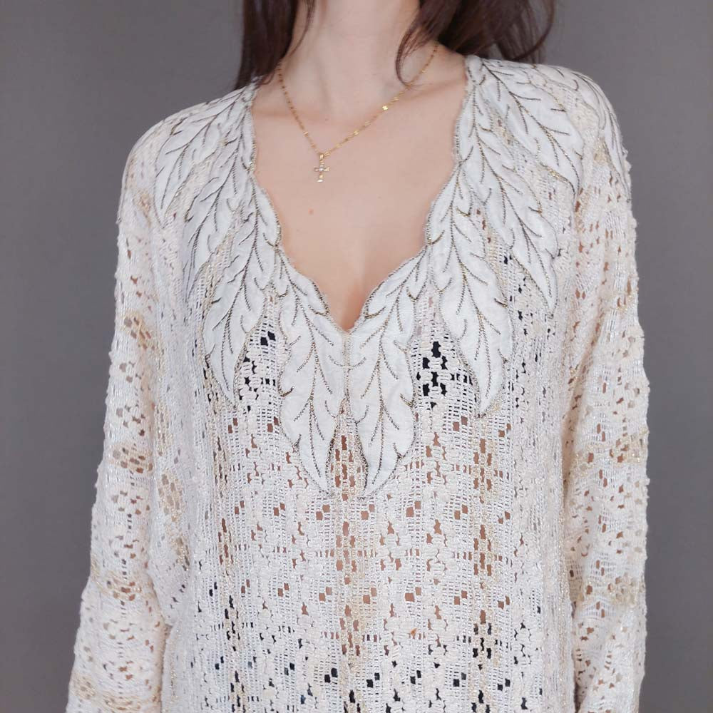 VIN-KNIT-33254 Vintage πλεκτή μπλούζα L-XL