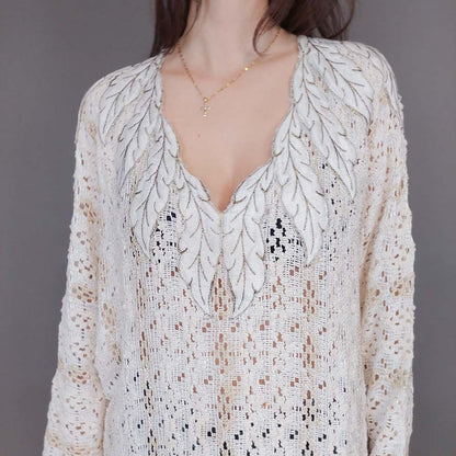 VIN-KNIT-33254 Vintage πλεκτή μπλούζα L-XL