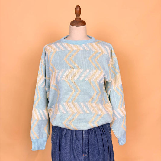 VIN-KNIT-35746 Vintage πλεκτή μπλούζα 90's style M