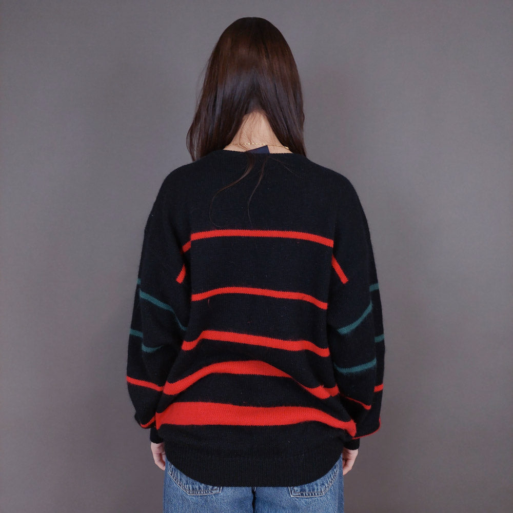 VIN-KNIT-33253 Vintage πλεκτή μάλλινη μπλούζα L