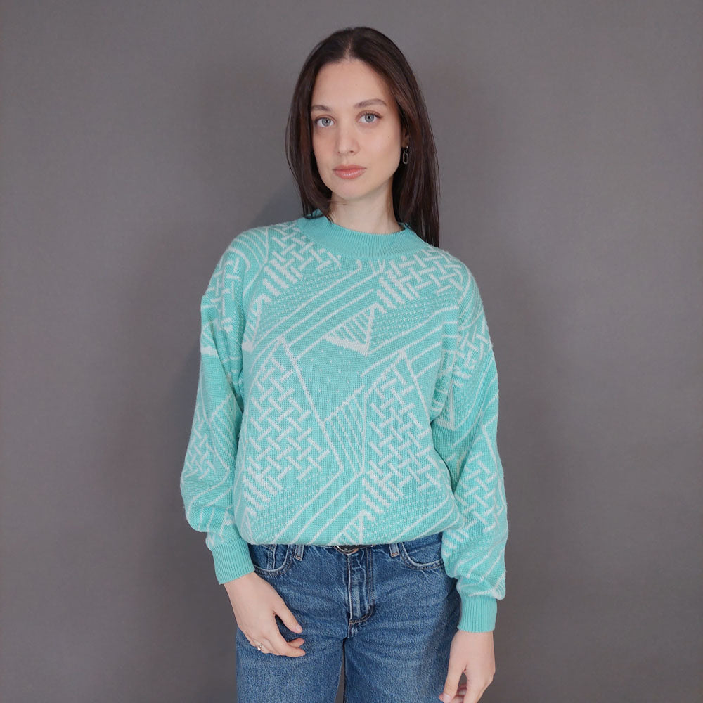 VIN-KNIT-33252 Vintage πλεκτή μπλούζα Μ