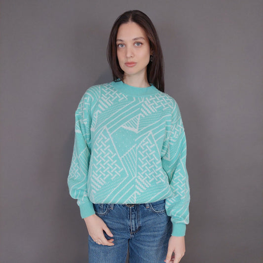 VIN-KNIT-33252 Vintage πλεκτή μπλούζα Μ