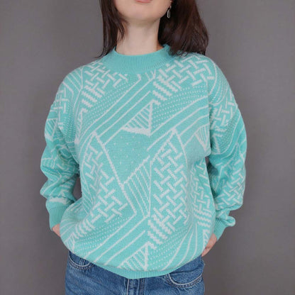 VIN-KNIT-33252 Vintage πλεκτή μπλούζα Μ