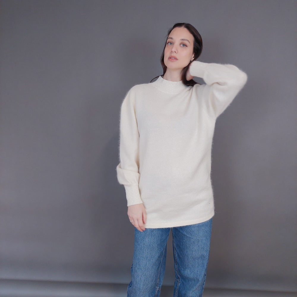 VIN-KNIT-33251 Vintage πλεκτή μάλλινη μπλούζα S