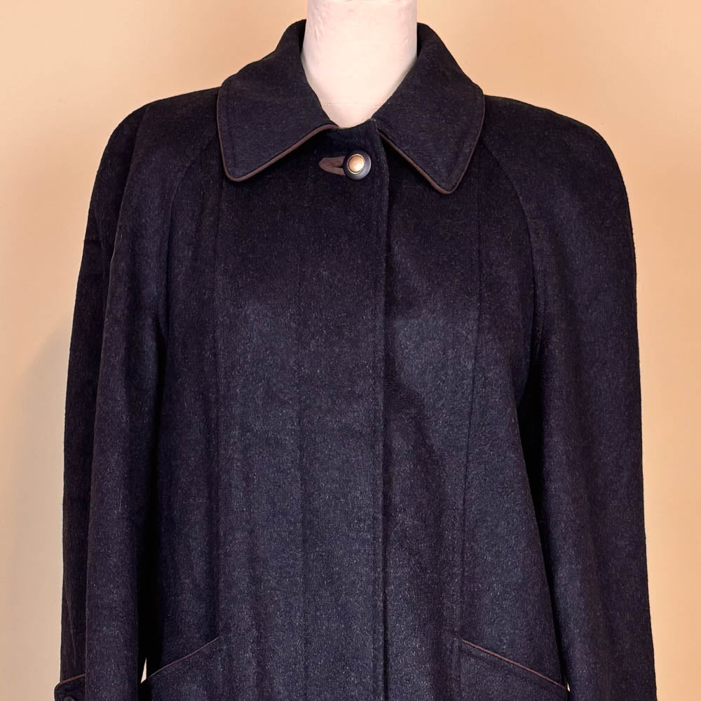 VIN-OUTW-35757 Vintage παλτό μάλλινο γκρι alpaca L-XL