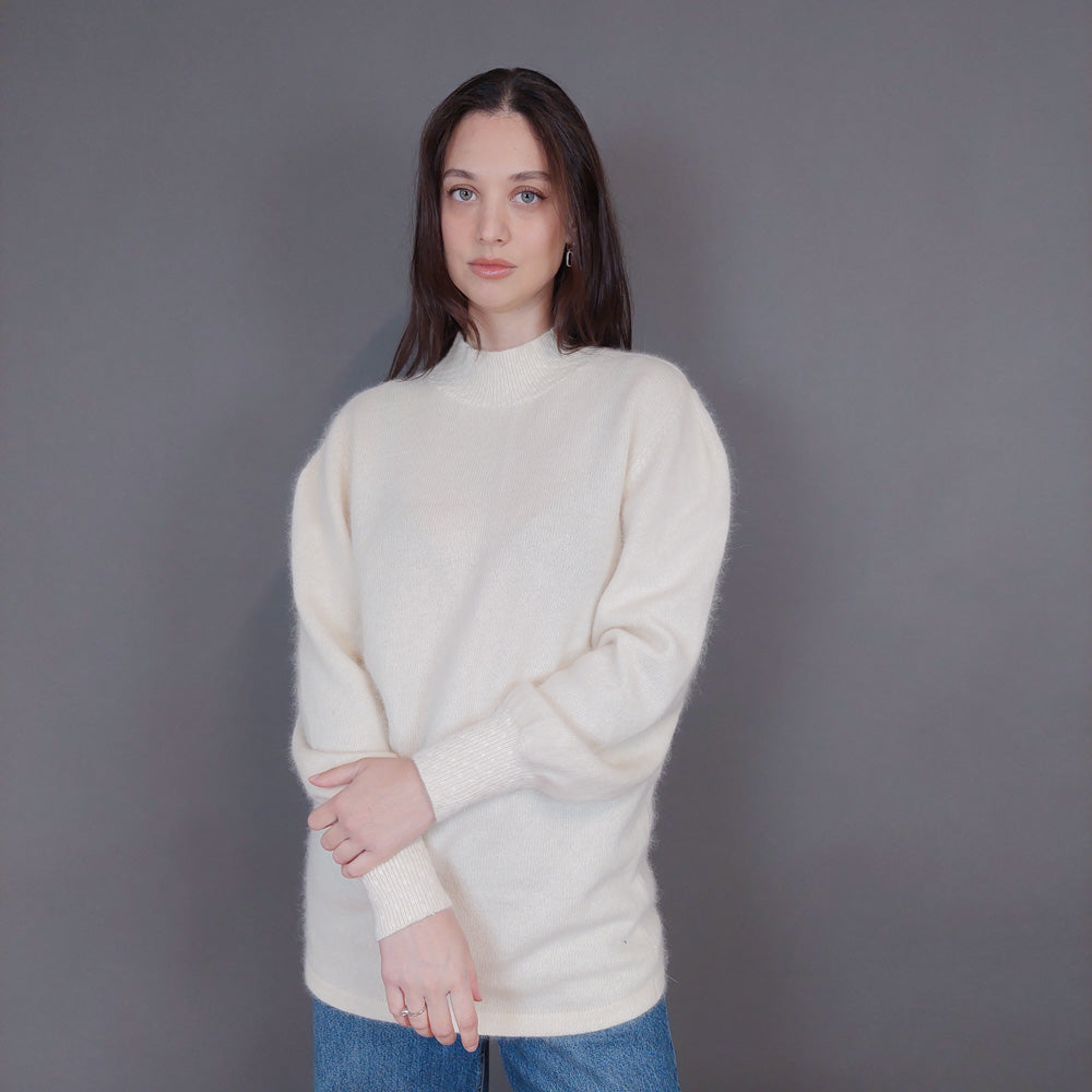 VIN-KNIT-33251 Vintage πλεκτή μάλλινη μπλούζα S