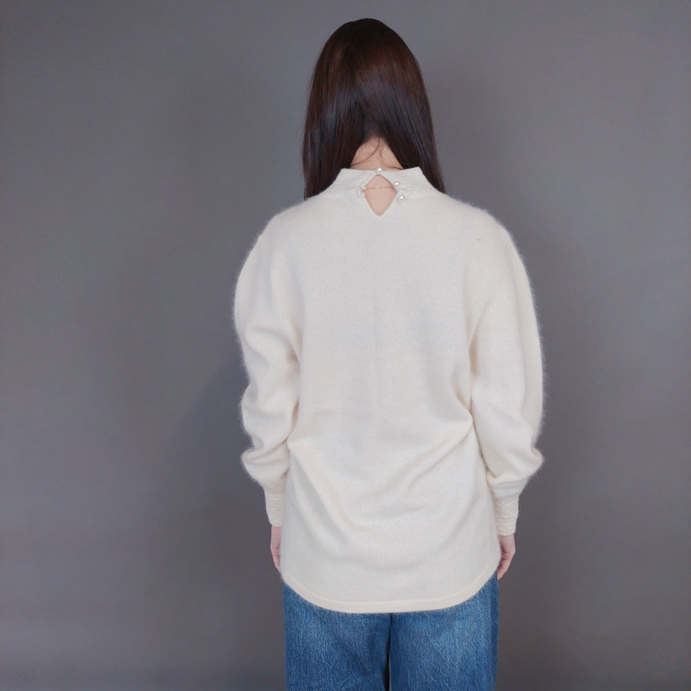 VIN-KNIT-33251 Vintage πλεκτή μάλλινη μπλούζα S