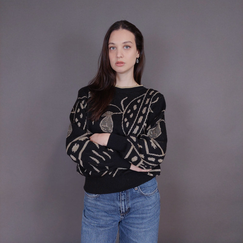 VIN-KNIT-33250 Vintage πλεκτή μπλούζα Μ