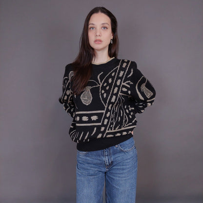 VIN-KNIT-33250 Vintage πλεκτή μπλούζα Μ