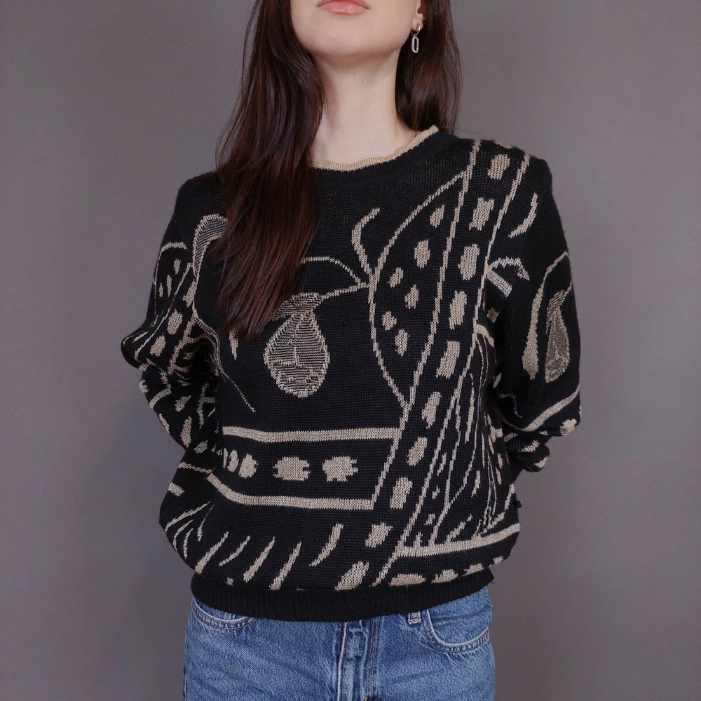 VIN-KNIT-33250 Vintage πλεκτή μπλούζα Μ