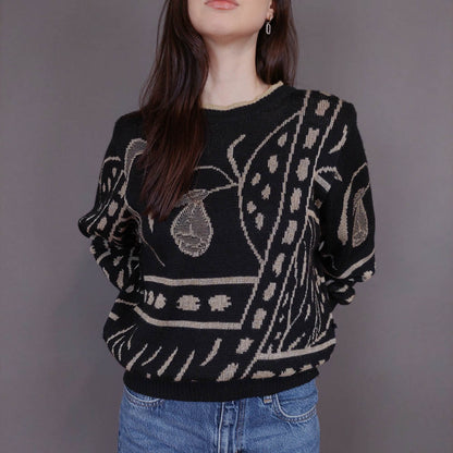 VIN-KNIT-33250 Vintage πλεκτή μπλούζα Μ