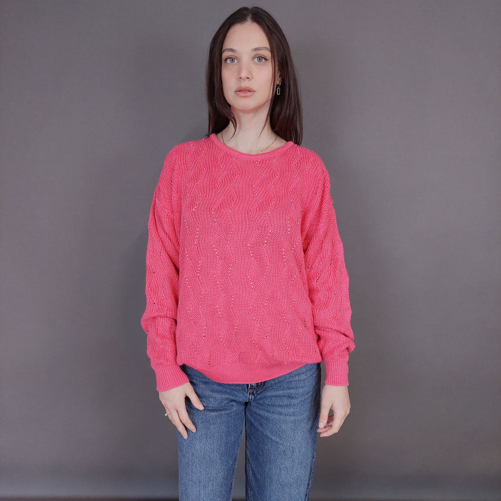 VIN-KNIT-33249 Vintage πλεκτή μπλούζα L