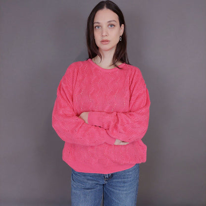 VIN-KNIT-33249 Vintage πλεκτή μπλούζα L