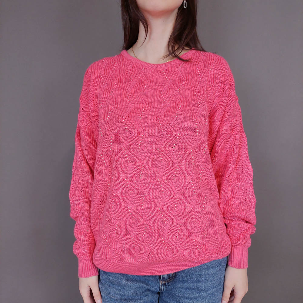 VIN-KNIT-33249 Vintage πλεκτή μπλούζα L