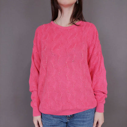 VIN-KNIT-33249 Vintage πλεκτή μπλούζα L