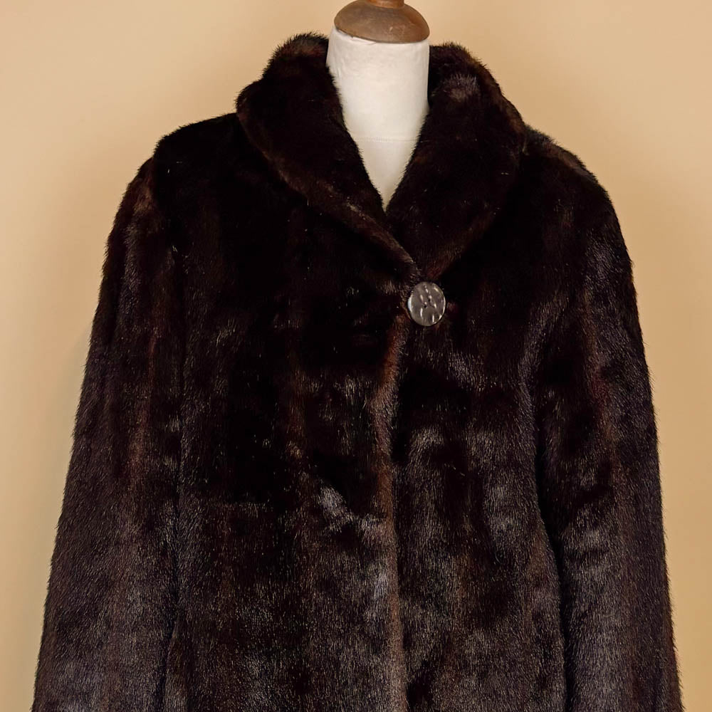 VIN-OUTW-35760 Vintage faux γούνα καφέ L