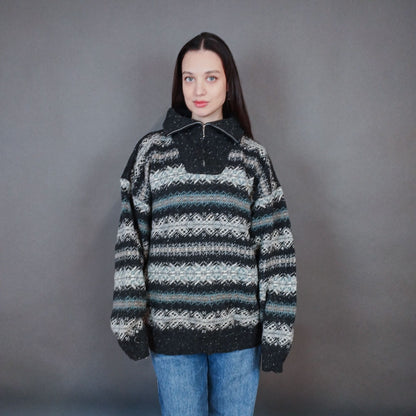  VIN-KNIT-33457 Vintage ολόμαλλη μπλούζα nordic style L