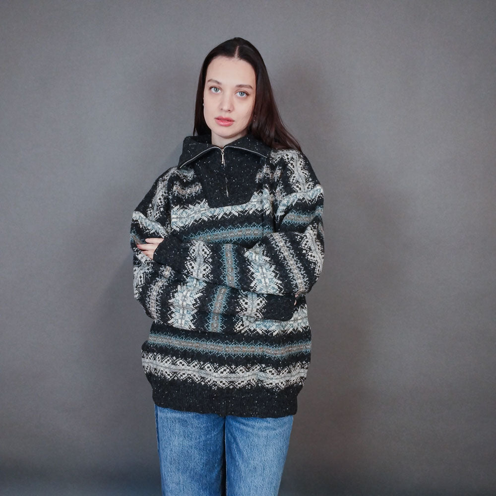 VIN-KNIT-33457 Vintage ολόμαλλη μπλούζα nordic style L