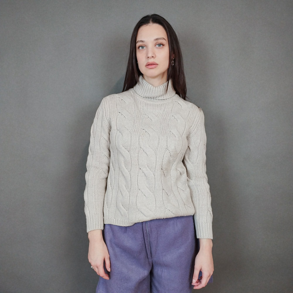 VIN-KNIT-33466 Vintage πλεκτή ζιβάγκο μπλούζα S