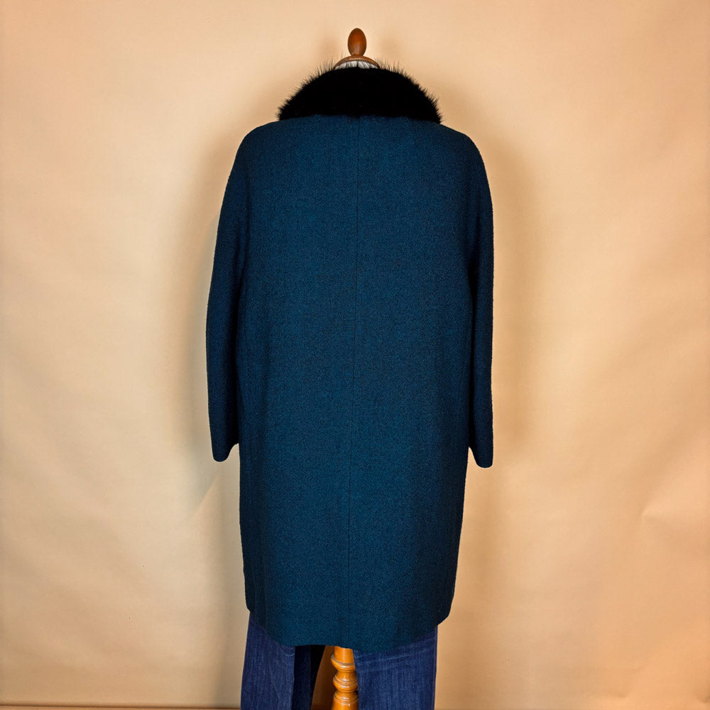 VIN-OUTW-35771 Vintage παλτό πετρόλ 1960's style M-L