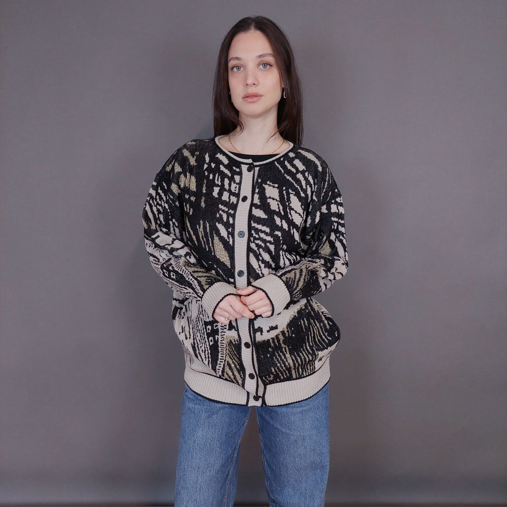 VIN-KNIT-33244 Vintage πλεκτή ζακέτα L