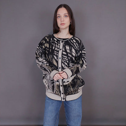 VIN-KNIT-33244 Vintage πλεκτή ζακέτα L