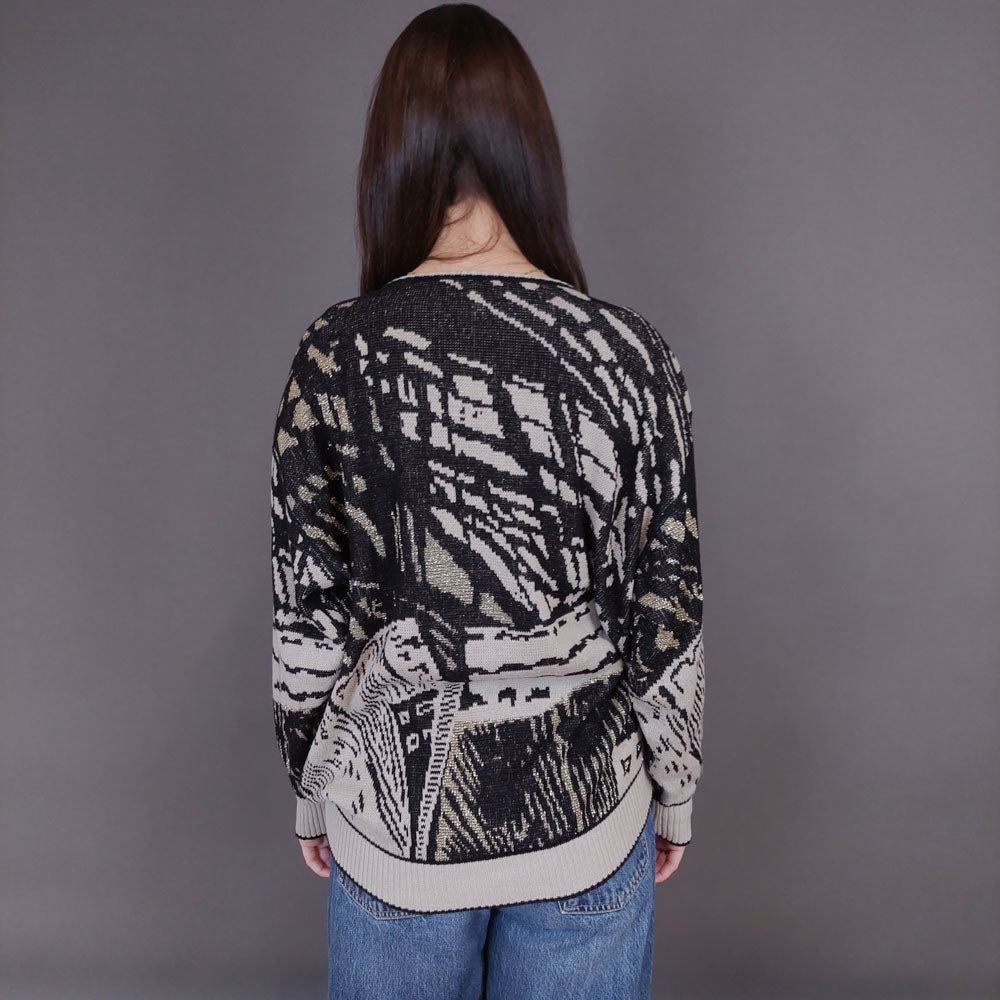 VIN-KNIT-33244 Vintage πλεκτή ζακέτα L