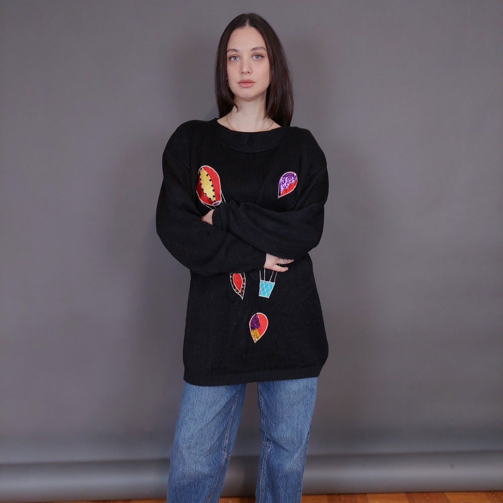 VIN-KNIT-33243 Vintage πλεκτή μπλούζα Μ