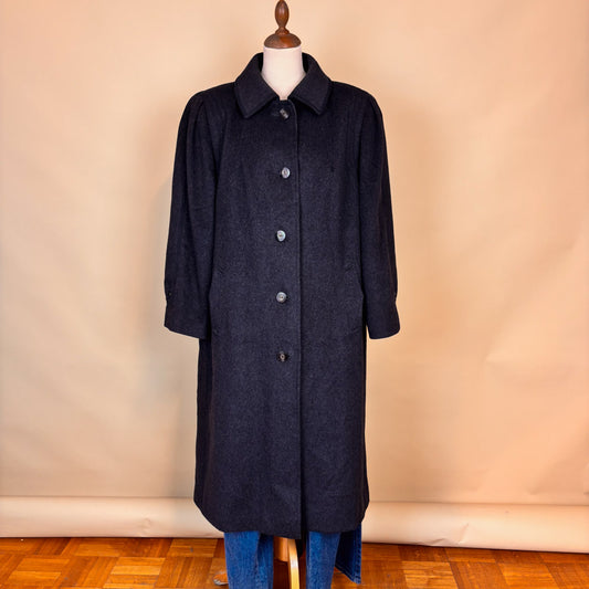 VIN-OUTW-35766 Vintage παλτό μάλλινο γκρι 80's style L-XL