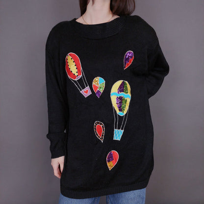 VIN-KNIT-33243 Vintage πλεκτή μπλούζα Μ