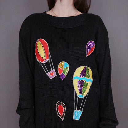 VIN-KNIT-33243 Vintage πλεκτή μπλούζα Μ