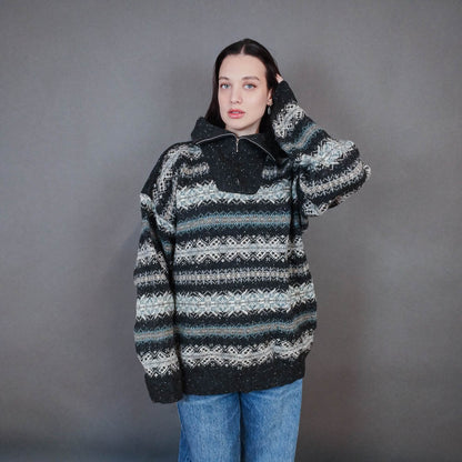 VIN-KNIT-33457 Vintage ολόμαλλη μπλούζα nordic style L