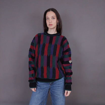 VIN-KNIT-33242 Vintage πλεκτή μάλλινη μπλούζα Μ