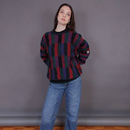 VIN-KNIT-33242 Vintage πλεκτή μάλλινη μπλούζα Μ